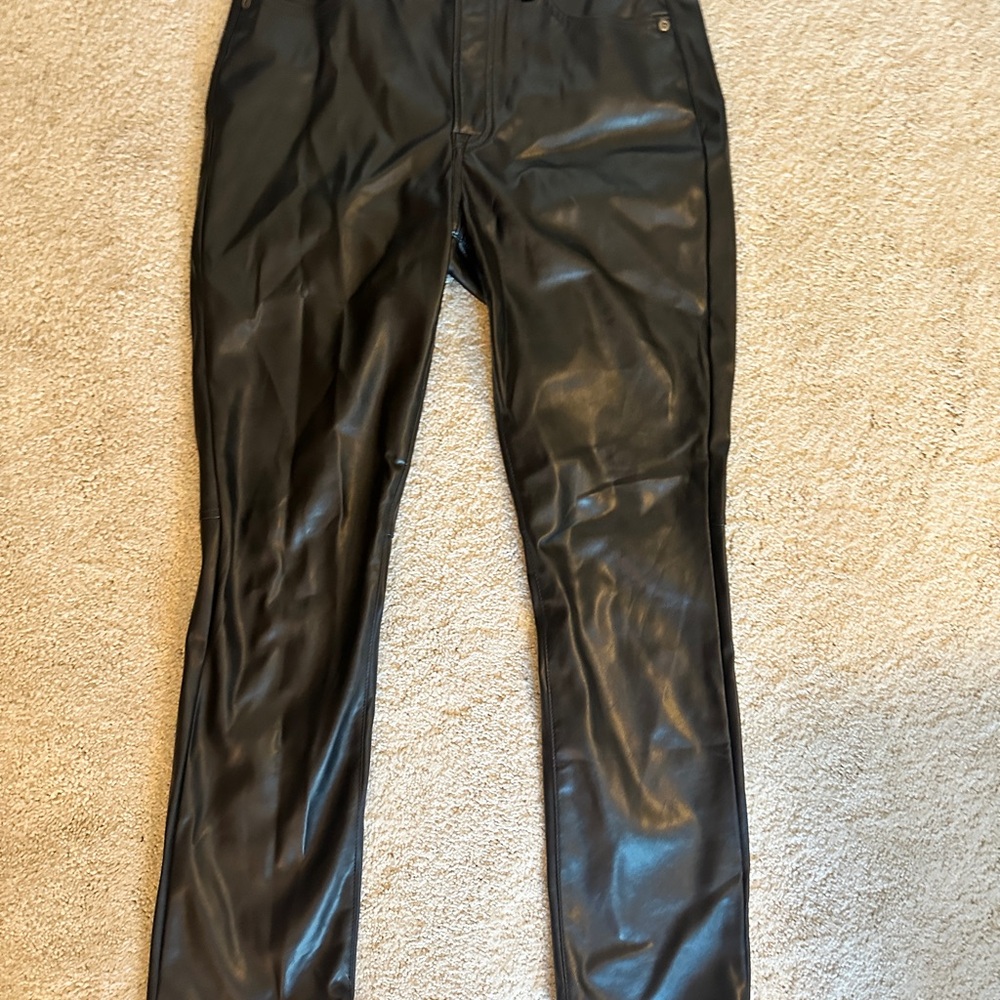 GAP Black Faux Leather Pants